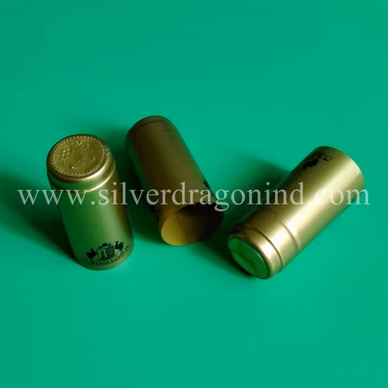 Cápsula de vinho termoencolhível com logotipo de tipos